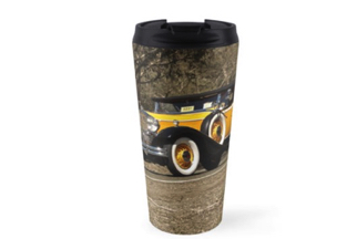 Classic cars on travel mugs